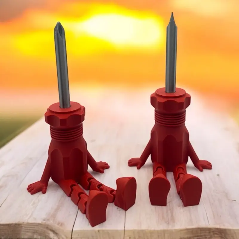 Articulated Screwdriver Buddies Set of 2 - Red Phillips & Flathead Screwdrivers Mechanical