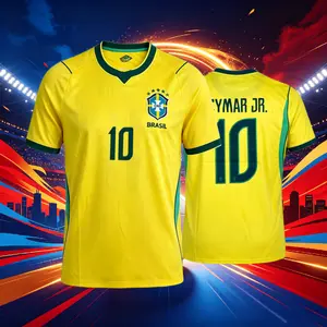 2026 Brazil National Home Away 10# Neymar 7# 11# Short Long Sleeve Soccer Jersey Fans Version Breathable