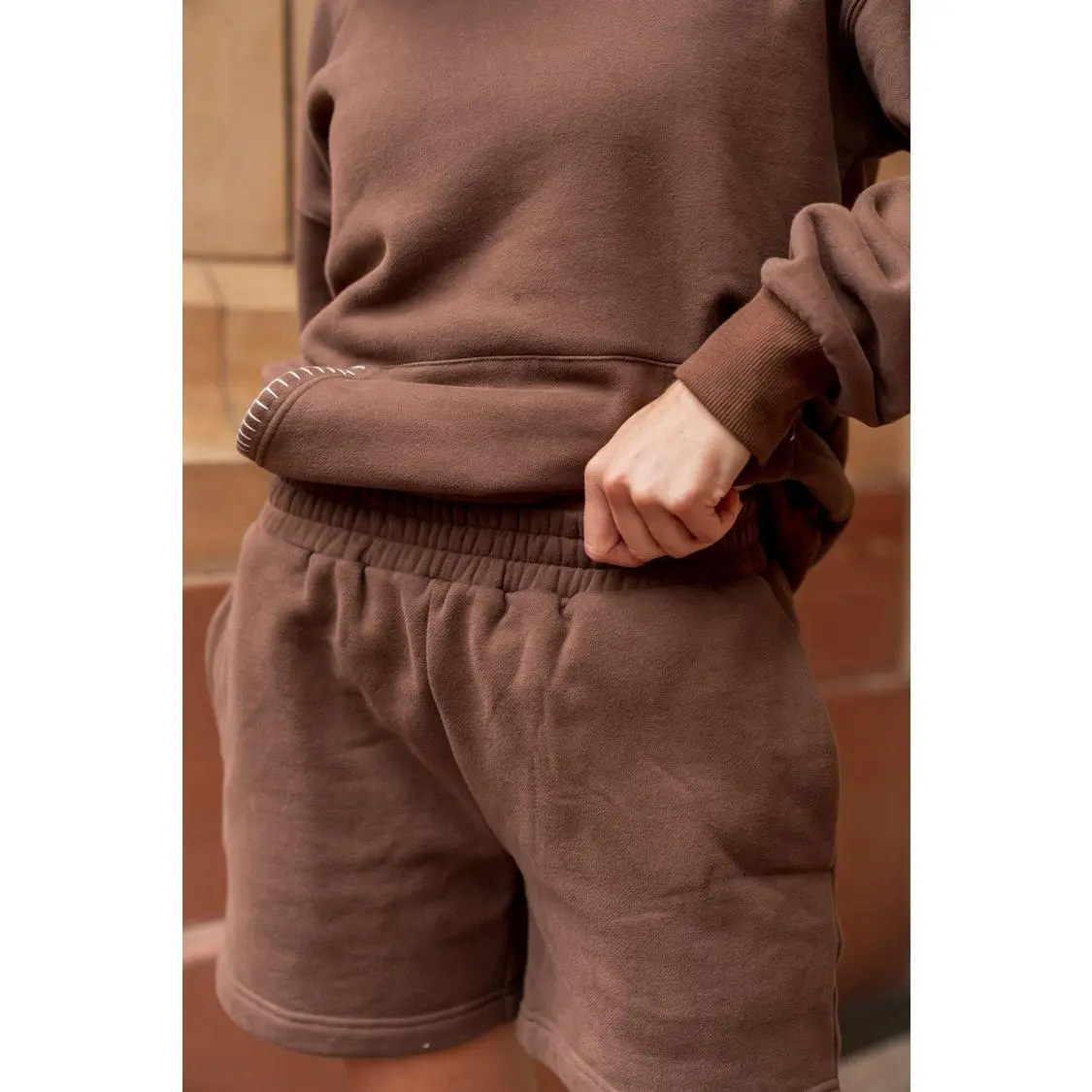 Women's Comfort Zone Shorts - Coffee Color, Sweetly Stitched, Polyester-Cotton-Fleece Fabric