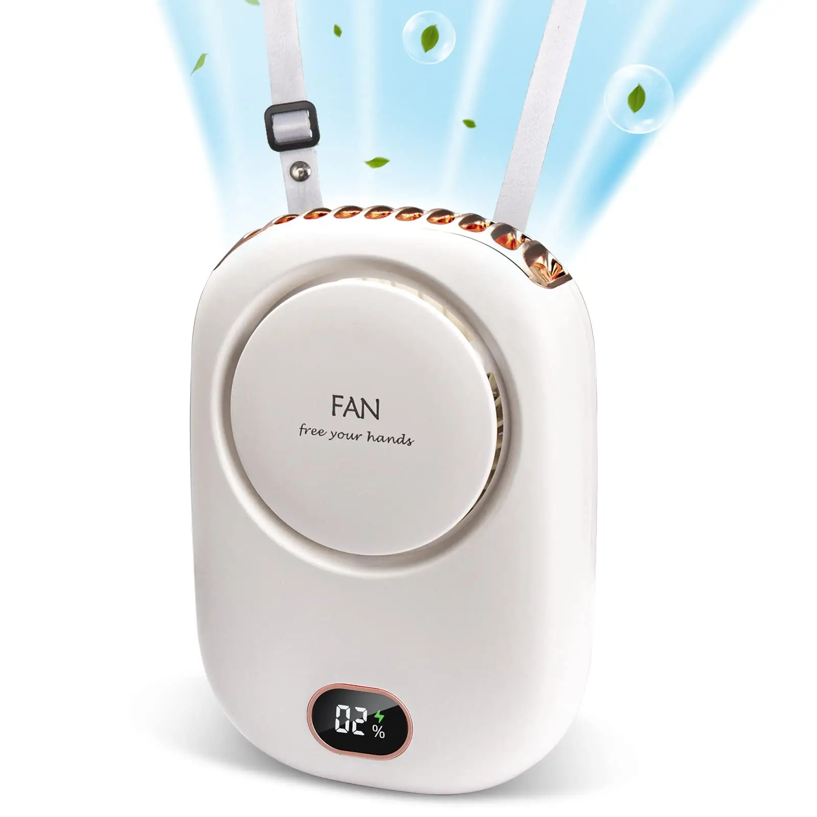 Portable USB Fan, 3-speed Large Wind Adjustment Fan, USB Charging Fan with Power Display, Household Fan for Home Office