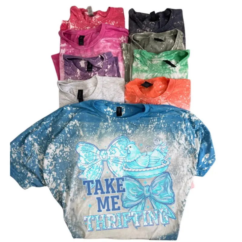 Take Me Thrifting Bleached Shirt Comfy Unisex Jersey Top Casual Vintage Style Short Sleeve Crew Neck Medium Length