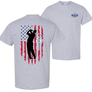 Busch Light American Flag Golf T-Shirt – Beer Lover Gift, Soft Cotton Shirt for Men, Vintage Golf Graphic Tee, Gift for Golf Men, MenSwer Top
