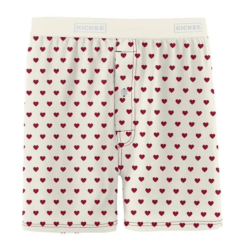Men's Print Bamboo Boxer Short - Natural Hearts