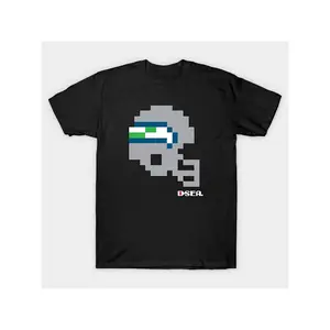 Seahawks Tecmo Bowl Helmet Design Street Trending Style Casual Love Lover Tee Men'S Comfortable Cotton Round Neck Short Sleeves T-shirt