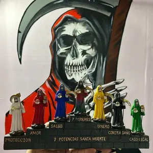 7 Santa Muerte Statue  on stand 2 different styles