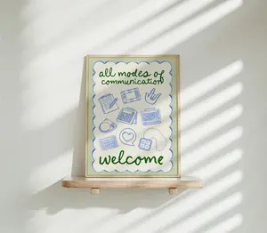 Speech Therapy Room Decor | All Modes of Communication Welcome | Green & Blue