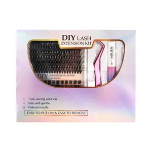 Curl Wet Look DIY Lashes Extension Kit & Lash Clusters 10-16mm - Bond Seal and Remover Eyelash Makeup, Faux Mink Lash Clusters, 3-Pack Eyelash Makeup