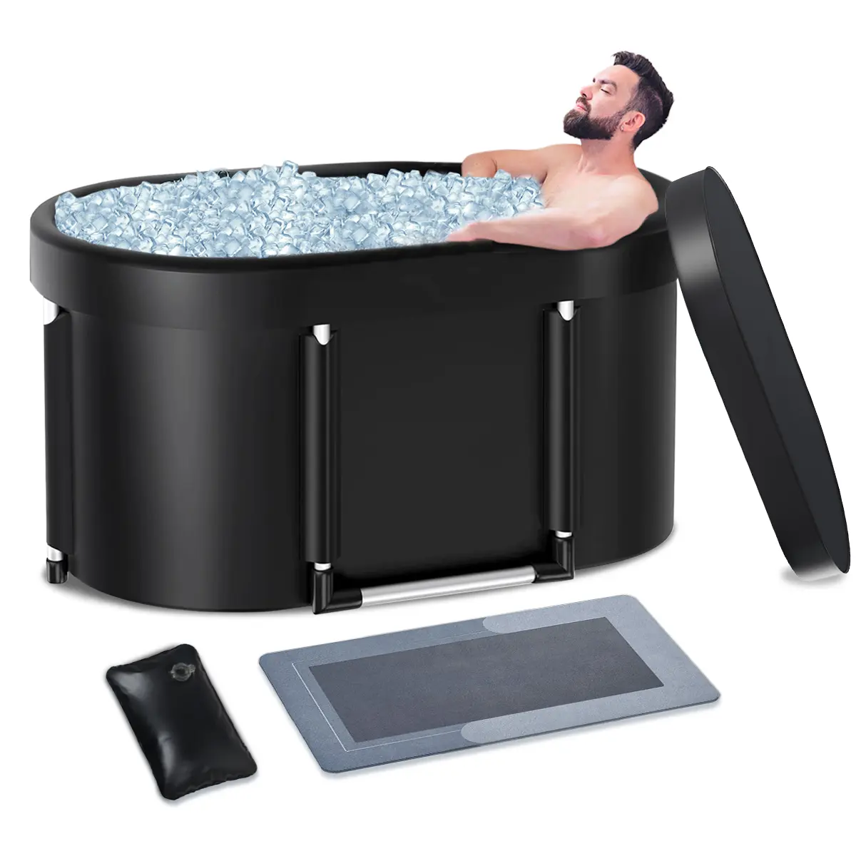 TINGLOOP Ice Bath Tub for Athletes with Anti Slip Mat, Thermometer and