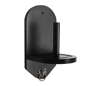 Billiard Wall Mounted Wood Cone Chalk Pool Table Holder (Black/Mahogany/Oak)