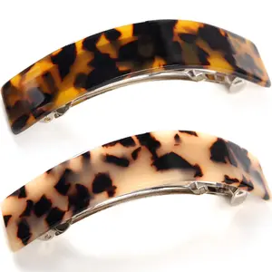 Hair Barrettes for Women Large French Barrette Hair Clips Tortoise Shell Barrettes for Thick Hair,2 Pack
