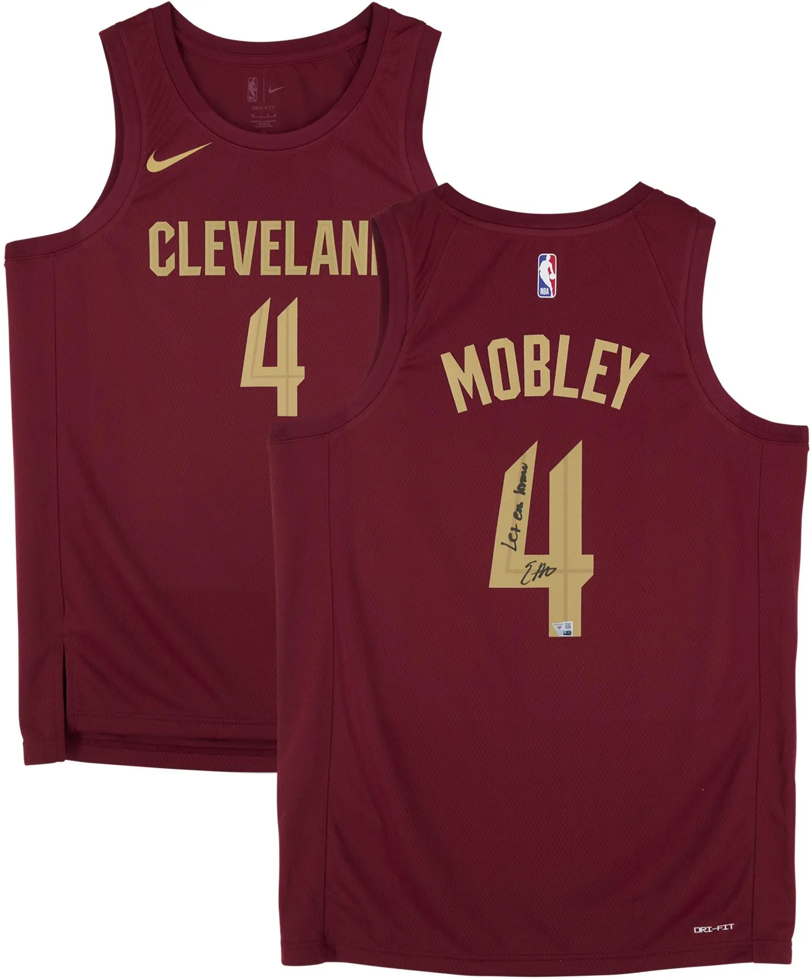 Evan Mobley Cleveland Cavaliers Autographed Nike Red 2022-2023 Icon Swingman Jersey with "Let Em Know' Inscription - Fanatics Authentic Certified