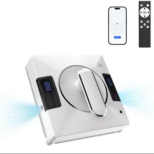 Smart Window Cleaning Robot With Dual Water Spray 3800pa Suction Remote Control Multiple A Features