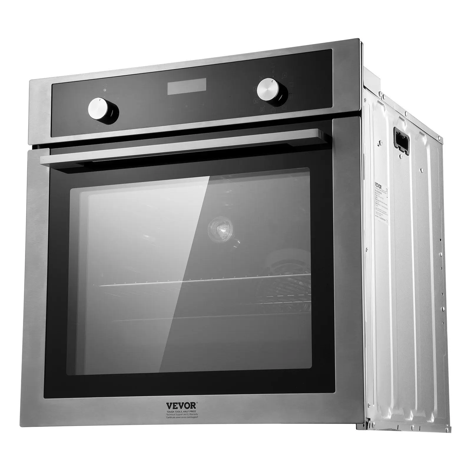 VEVOR Single Wall Oven 24" Electric Built-in Wall Oven 9 Functions 2.68 Cu. Ft