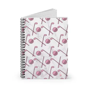 Pink golf and marble spiral notebook