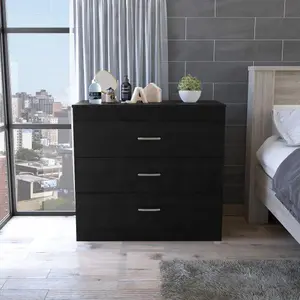 Bethage 3-Drawer Dresser Black Wengue-B06280071