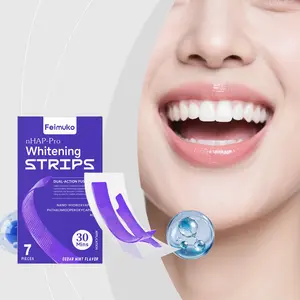 Feimuko Viral TikTok 30-Min Whitening Teeth Strips | Close-Fit Easy-Peel Brightening Care | Daily Portable Home Use | Oral Care Easy-Apply Teeth Strips