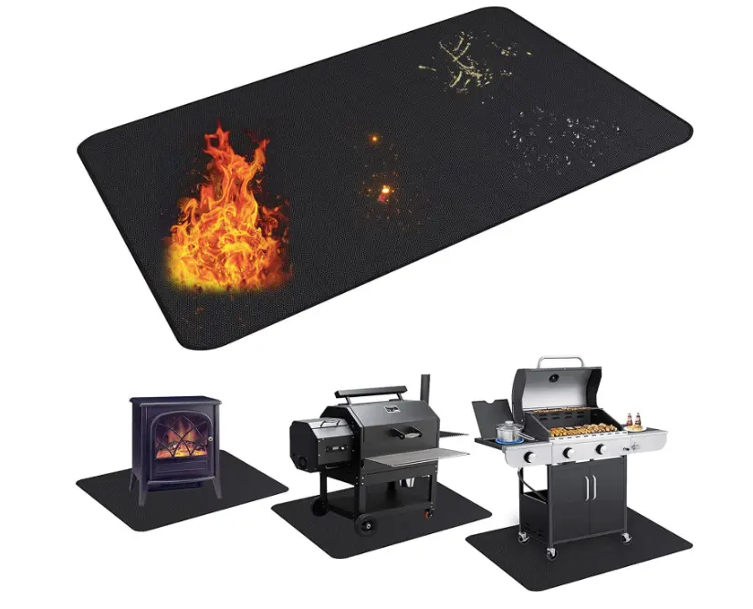 Flag Day Special: Large 65" x 48" Double-Sided Fireproof Under Grill Mat | Professional Heavy-Duty BBQ Protector for Decks & Patios | Waterproof, Oil-Proof & Reusable Fire Pit Mat for Outdoor/Indoor Use