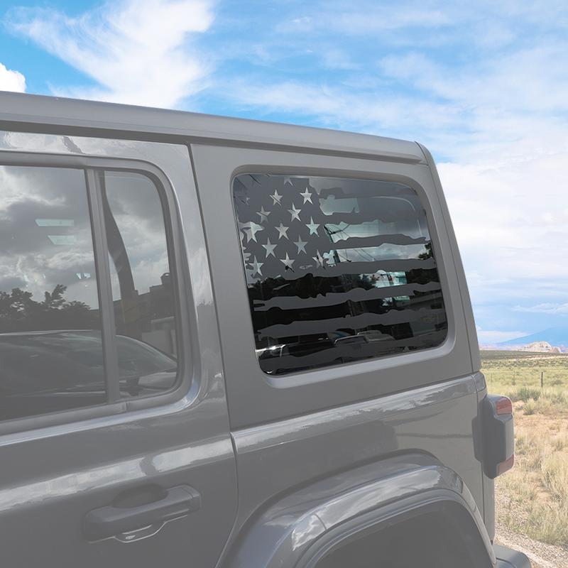 For 2018+ Jeep Wrangler JLU 4 Door Rear Window Decals Vinyl American Flag Stickers Vinyl Car Accessories Vehicle Exterior Decoration