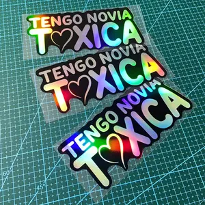 1PC/2PCS TENGO NOVIA TOXICA Motorcycle Stickers Funny Motorbike Fuel Tank Electric Scooter Vinyl Decals DIY Car Window Decors
