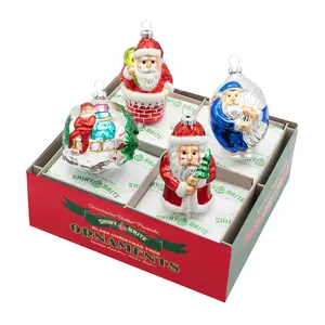 CHRISTMAS CONFETTI 4 COUNT 3.25"  SANTA FIGURES