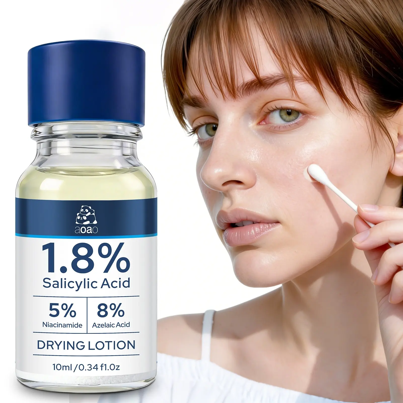 AOAO Salicylic Acid Acne Serum, Blemish Relief, Acne Spot & Pimple Treatment, Shrinks Pimples in 24 Hours & Helps Fade Acne Marks in 7 Days, With 1.8% Encapsulated Salicylic Acid, 5% Niacinamide & 20% ZINCOXIDE, Acne Clearing Products