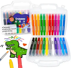 12/24 Color Twist Crayons for Toddlers 1-3 and Kids 4-8, Non-Toxic Washable Crayons 2-4, Ultra-Silky Easy-Grip Art Supplies, Ideal Coloring Gift for Boys and Girls