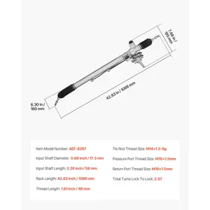 VEVOR Hydraulic Power Steering Rack and Pinion, Rack and Pinion Assembly with Dust Boot, Compatible with 2003-2007 Honda Accord 2.4L, 2004-2006 Acura TL 3.2L, 2007-2008 Acura TL 3.2L/ 3.5L