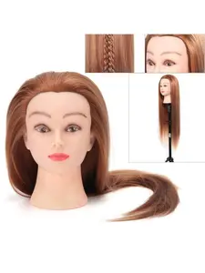 Professional Synthetic Hair Mannequin Head, Wig Mannequin for Hairdressing Training, Realistic Beauty Practice Model, Durable Doll Head with Stand