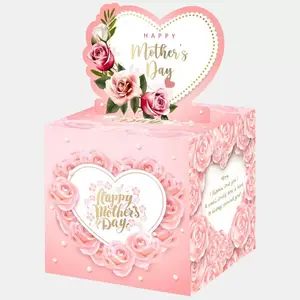 [NEW]Mother's Day Party Decoration Set, GradientRose Theme Money Box, Atmosphere PropSurprise Gift, Suitable for Mother's Day &Parties
