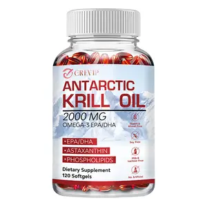 Grevip Antarctic Krill Oil 2000 mg with Omega-3s EPA, DHA, Astaxanthin and Phospholipids