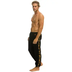 CHEETAH STRIPE SWEATPANTS - BLACK // CHEETAH