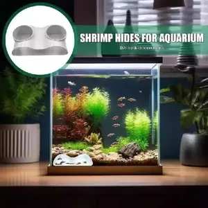 Fish Tank Bioluminescent Cave Decorative 3D Printed Dual Tunnel Aquarium Bottom Hidden Shelter, Easy to Stick or Fix with Sand, Ideal for Small Tanks