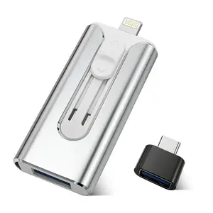 Westdeer 4-in-1 1TB Flash Drive for iPhone/Android/PC, High-Speed Photo Video Backup USB Stick with App, Lightning/USB/Type-C/Micro USB, External Storage Jump Drive
