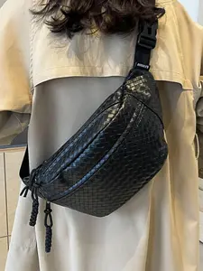 Women's Fashionable Solid Color Fanny Pack, Large Capacity Chest Bag for Daily Used, Casual Trendy Versatile High-quality Daily Commuting Bag