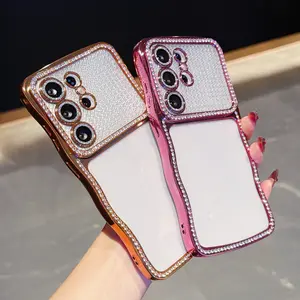 Transparent Shockproof Samsung Phone Case, Electroplated Star Diamond Wave Design, Fits Galaxy S26/s25/s24 Series, Birthday Gift