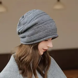 Solid Color Slouchy Beanie Cap Lightweight Stretch Fabric Fall Winter Seasonal Accessory Comfortable Versatile Headwear for Women - Outfits
