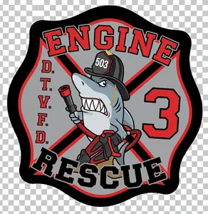 DTVFD Engine Rescue 3 Window or Helmet Decal Powercall
