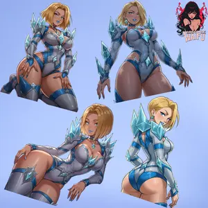 Emma Frost Rivals Waifu Decal Sticker 4 Pack