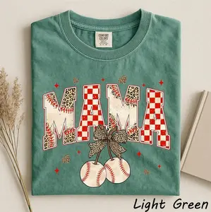 Baseball Mama T-Shirt - Leopard Print Game Day Graphic Tee - Mother's Day Gift for Baseball Mom - Cute Baseball Lover Apparel - Soft Cotton Sports Mom Shirt
