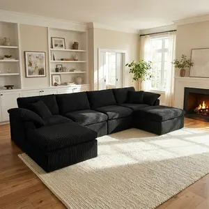 Modern leisure modular sofa 127 "large size free combination U-shaped corner sofa for entertainment, leisure, movie watching and other occasions, suitable for living room, bedroom and leisure area