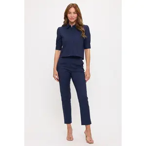 Midnight Precision Tailored Pants - Tailored Pants for Women - High Waisted Tapered Pants Elegant Style
