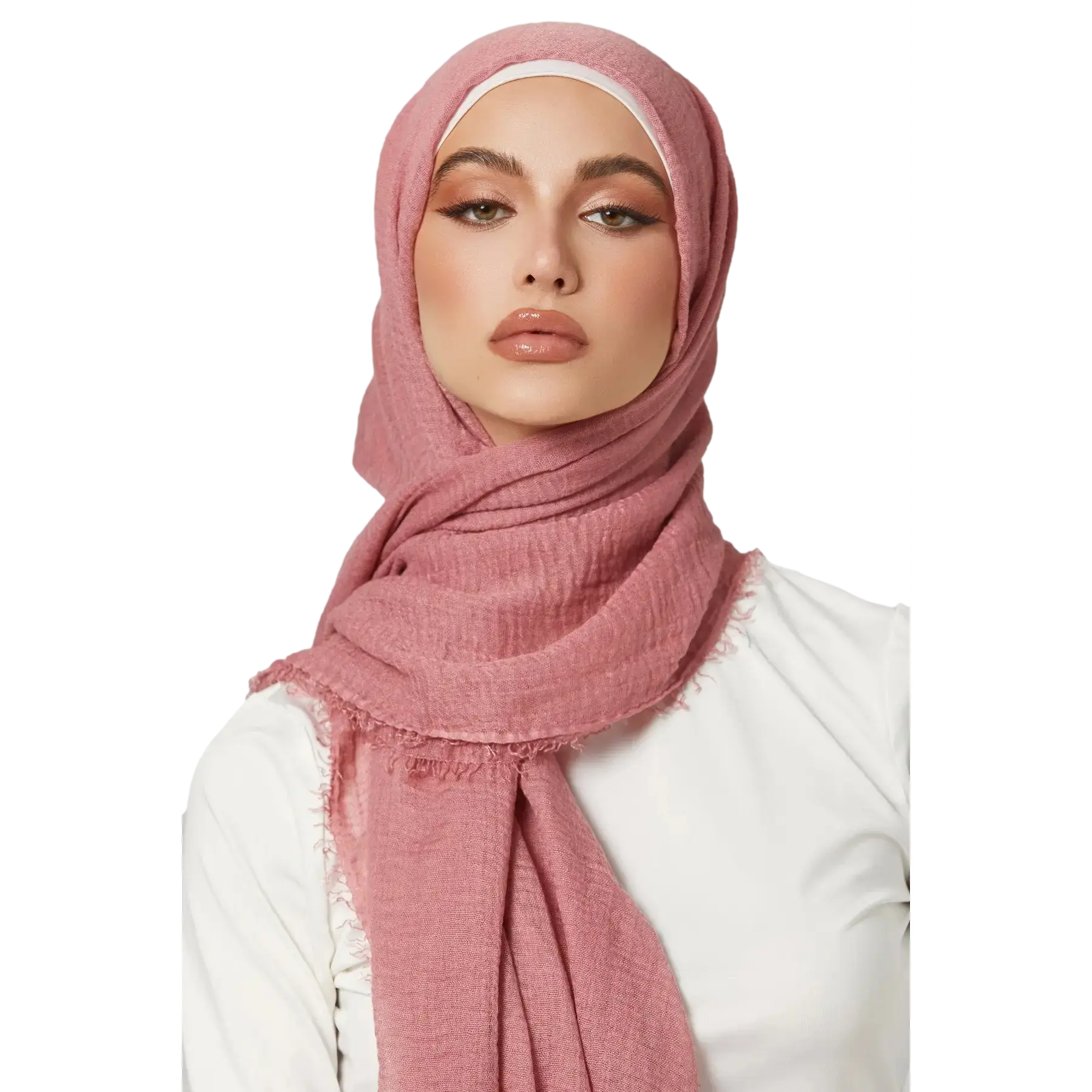 'Blush Pink' Crinkle Cotton Hijab