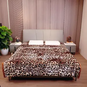 Luxury Leopard Print Blanket - Ultra Soft All Season Sofa Throw/ Bed Blanket, Animal Print Home Decorative Cover Blanket