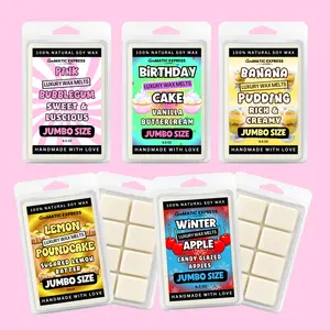 Jumbo Size Soy Wax Melt Clam Shell | Highly Fragranced Wax Melts | 1 Pack, 6 Cube