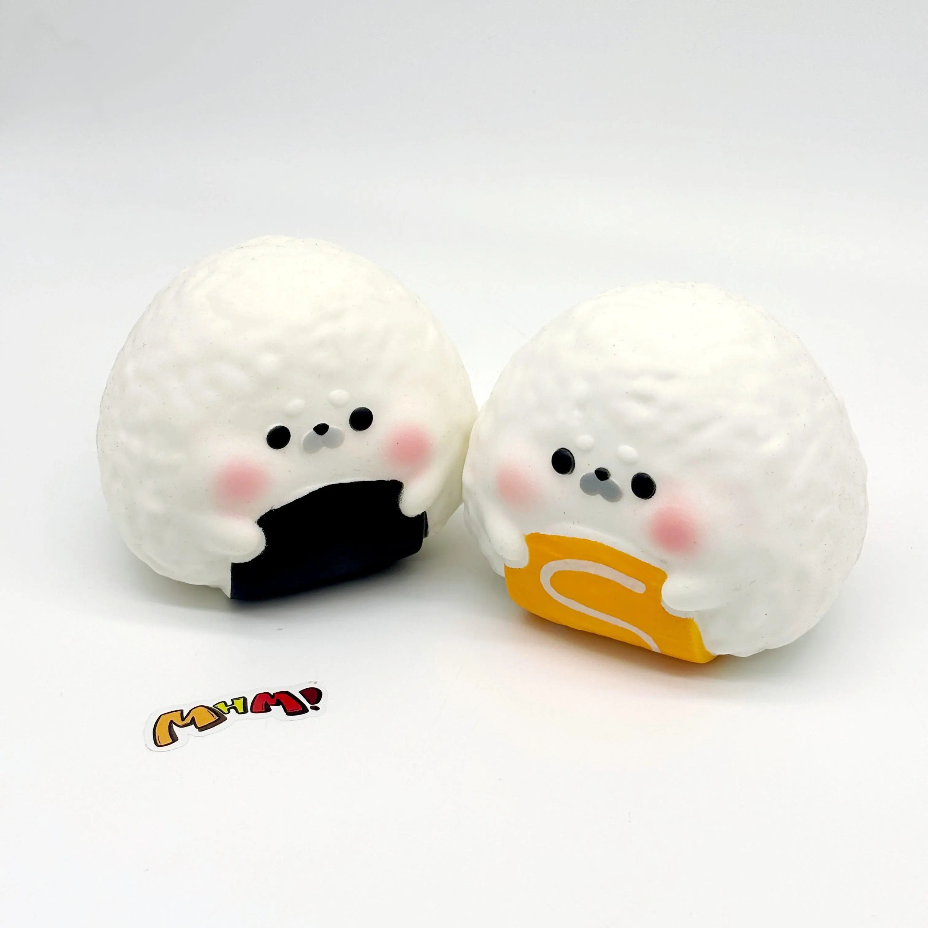 MHM Seal Rice Ball Slow-Rising Soft Squishy PU Foam Fidget Toy, Unisex Food-Themed Sensory Stress Relief Toy, Cute Kawaii Gift