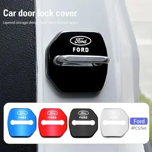 4Pcs Titanium Alloy Car Door Lock Protective Cover For Ford Fiesta Focus mk2 mk3 mk4 Ranger Kuga Fusion Mustang Fiesta mk7 Mondeo mk4 Car Accessories