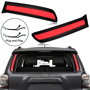 Full LED Rear Trunk Pillar Tail Light Column Kit For Toyota 4Runner SUV 2010-2023 LH/RH Replacement for OEM Rear Windshield Liftgate Molding Trims, Including Brake & Turn Signal Lamp Features
