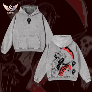 Maka Albarn Soul Eater Anime Vintage Washed Hoodie Meister Graphic Oversize Heavyweight Cotton Unisex Gift For Dark Anime Fan Death Scythe Seamless Oversized Menswear Clothes Classic Apparel Soft Tops