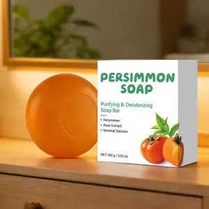 Japanese Persimmon Deodorizing Cleansing Soap with Green Tea for Body Odor Removal and Long Lasting Freshness Cleanser