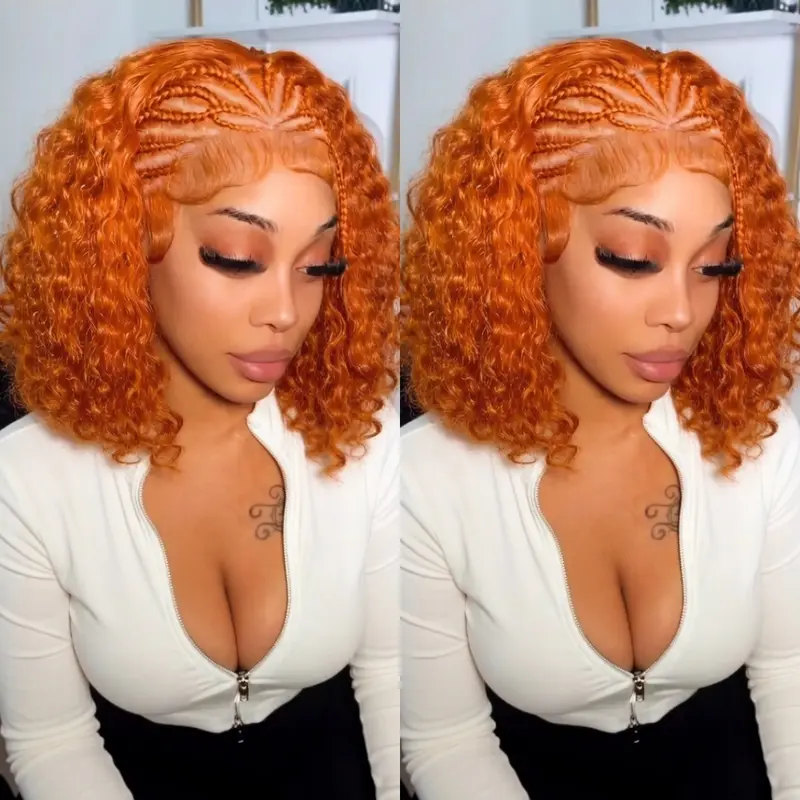 Human hair curly ginger wig - TikTok Shop display picture 1